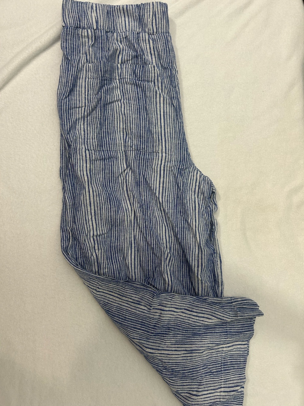 Sonoma Blue and White Striped Wide-Leg Pants